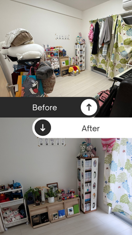 物が溢れていた空間が、心地よいスペースに